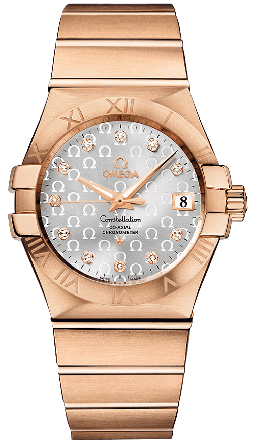 Omega Constellation Self winding Automatic Chronometer Silver Mens Watch 12350352052003 