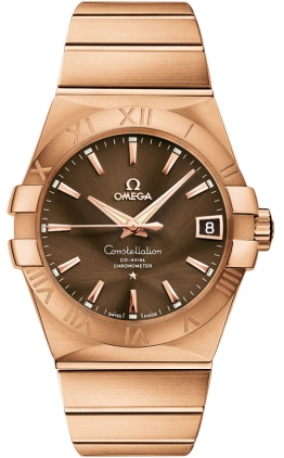 Omega Constellation Self winding Automatic Chronometer Brown Mens Watch 12350382113001 