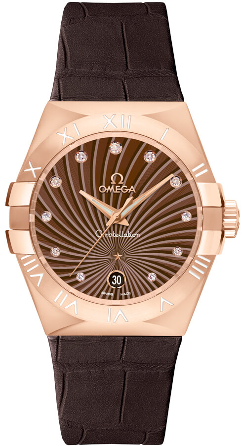 Omega Constellation Battery Operated Quartz Brown Ladies Watch 12353356063001 