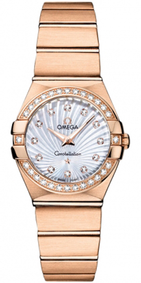 Omega Constellation Battery Operated Quartz Pearl White Ladies Watch 12355246055001 