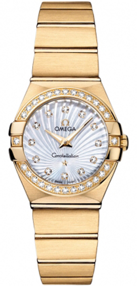 Omega Constellation Battery Operated Quartz Pearl White Ladies Watch 12355246055003 