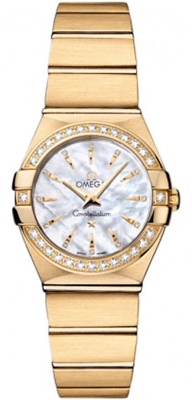 Omega Constellation Battery Operated Quartz Pearl White Ladies Watch 12355246055004 