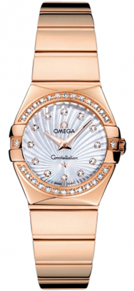 Omega Constellation Battery Operated Quartz Pearl White Ladies Watch 12355246055005 