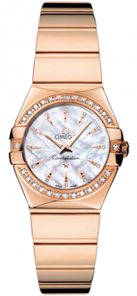 Omega Constellation Battery Operated Quartz Pearl White Ladies Watch 12355246055006 