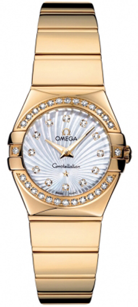 Omega Constellation Battery Operated Quartz Pearl White Ladies Watch 12355246055007 