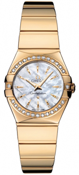 Omega Constellation Battery Operated Quartz Pearl White Ladies Watch 12355246055008 