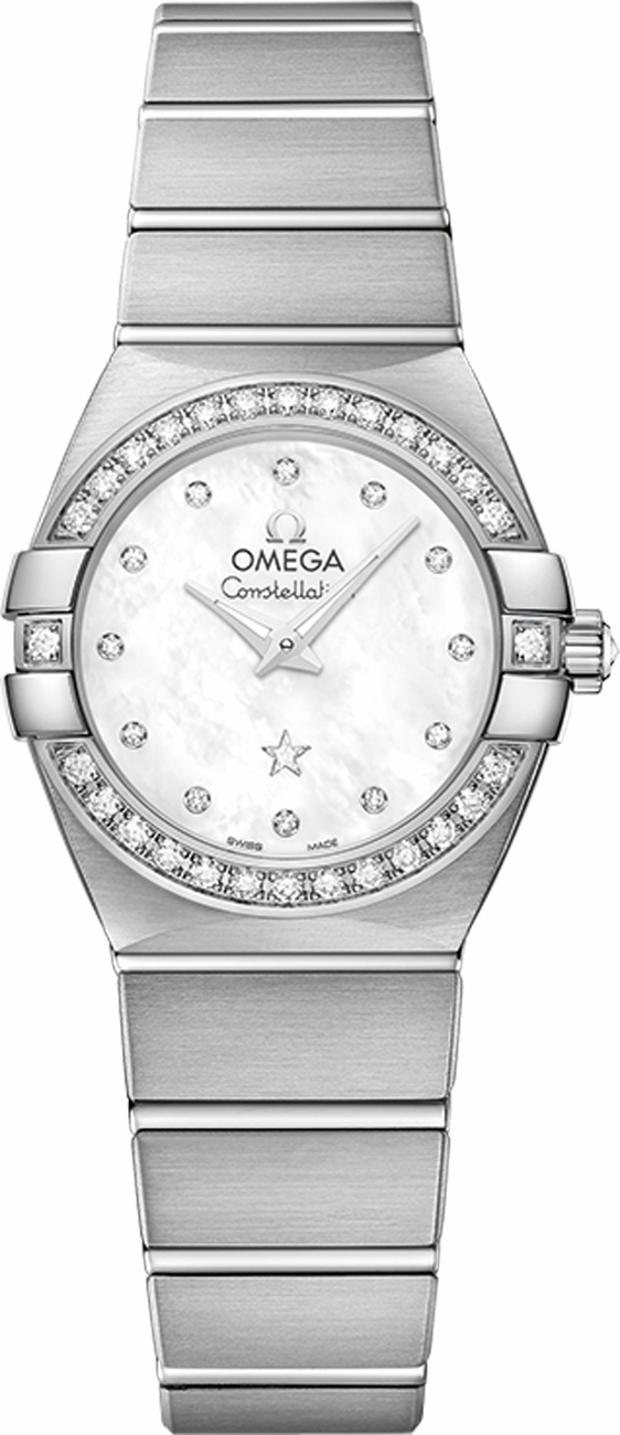 Omega Constellation Battery Operated Quartz White Ladies Watch 12355246055017 