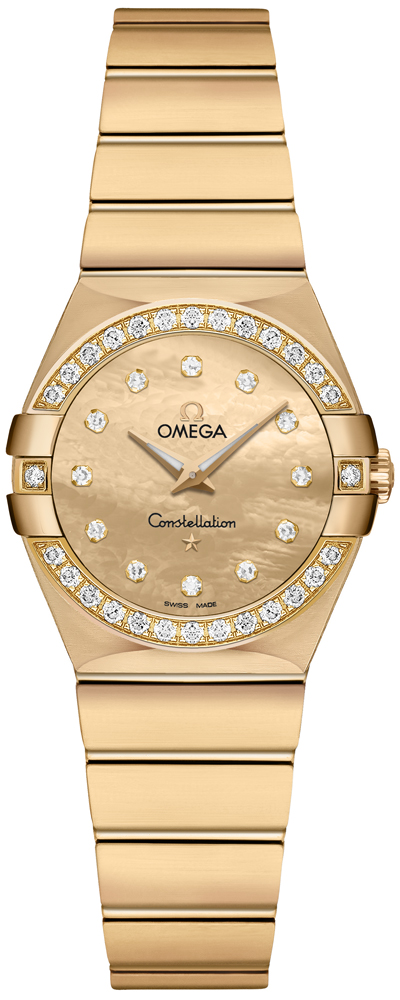 Omega Constellation Battery Operated Quartz Champagne Ladies Watch 12355246057001 