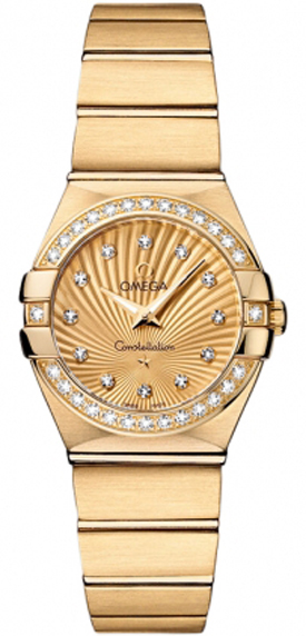 Omega Constellation Battery Operated Quartz Gold Ladies Watch 12355246058001 