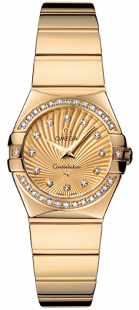 Omega Constellation Battery Operated Quartz Gold Ladies Watch 12355246058002 