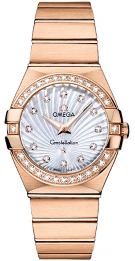 Omega Constellation Battery Operated Quartz Pearl White Watch 12355276055001 