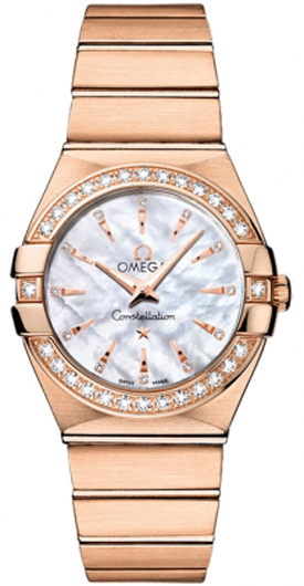 Omega Constellation Battery Operated Quartz Pearl White Ladies Watch 12355276055002 