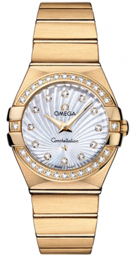 Omega Constellation Battery Operated Quartz Pearl White Ladies Watch 12355276055003 