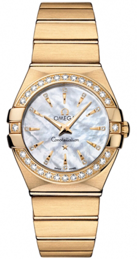 Omega Constellation Battery Operated Quartz Pearl White Ladies Watch 12355276055004 