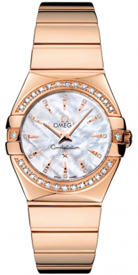 Omega Constellation Battery Operated Quartz Pearl White Ladies Watch 12355276055006 