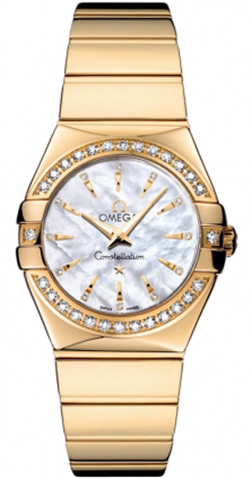 Omega Constellation Battery Operated Quartz Pearl White Ladies Watch 12355276055008 
