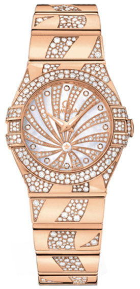 Omega Constellation Battery Operated Quartz Pearl White Ladies Watch 12355276055011 