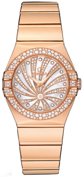 Omega Constellation Battery Operated Quartz Pearl White Ladies Watch 12355276055013 