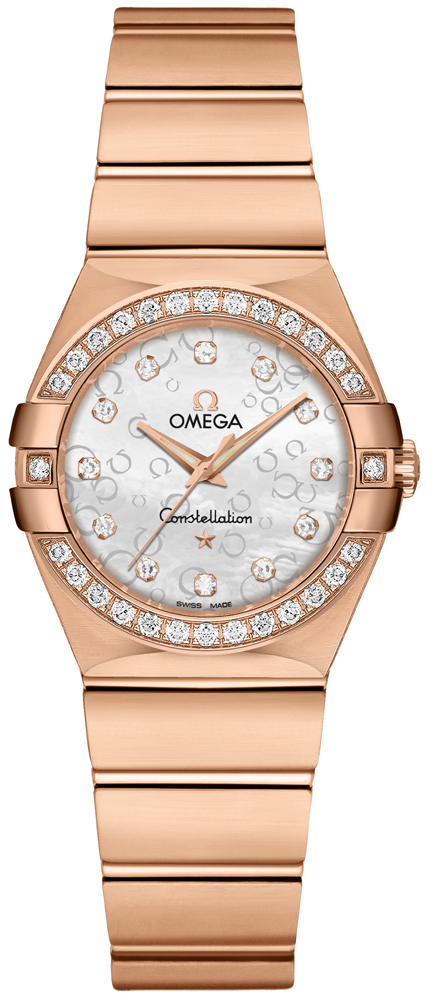 Omega Constellation Battery Operated Quartz Pearl White Ladies Watch 12355276055015 
