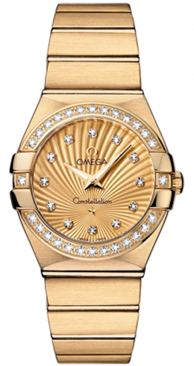 Omega Constellation Battery Operated Quartz Gold Ladies Watch 12355276058001 
