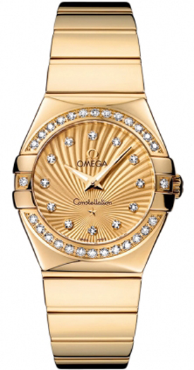 Omega Constellation Battery Operated Quartz Gold Ladies Watch 12355276058002 