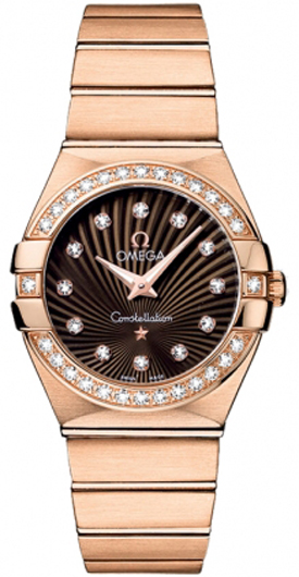 Omega Constellation Battery Operated Quartz Brown Ladies Watch 12355276063001 