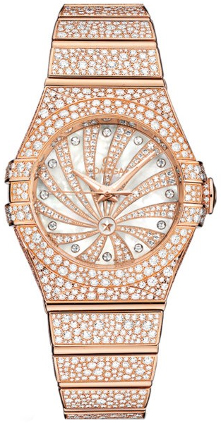 Omega Constellation Self winding Automatic Chronometer Pearl White Ladies Watch 12355312055006 