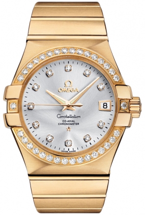Omega Constellation Self winding Automatic Chronometer Silver Mens Watch 12355352052002 