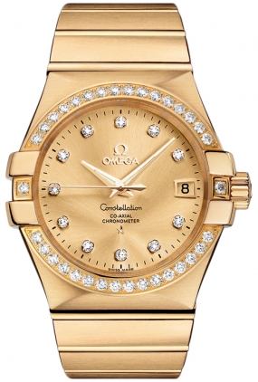 Omega Constellation Self winding Automatic Chronometer Gold Mens Watch 12355352058001 