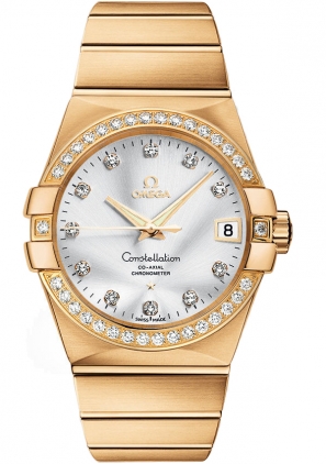 Omega Constellation Self winding Automatic Chronometer Silver Mens Watch 12355382152002 