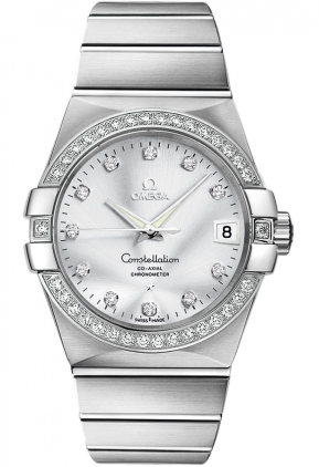 Omega Constellation Self winding Automatic Chronometer Silver Mens Watch 12355382152003 