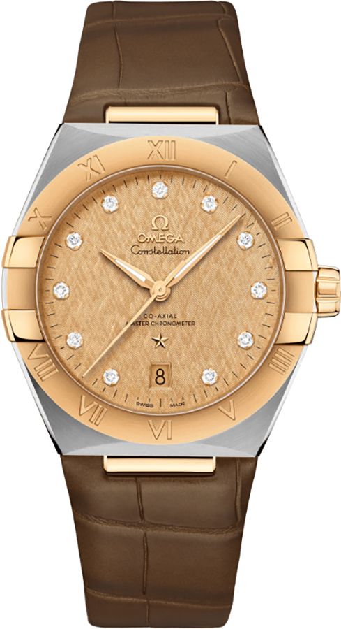 Omega Constellation Self Winding Automatic Champagne Mens Watch 13123392058001 