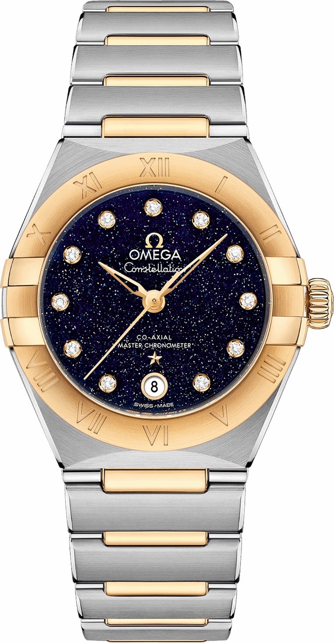 Omega Constellation Self winding Automatic Chronometer Blue Ladies Watch 13120292053001 