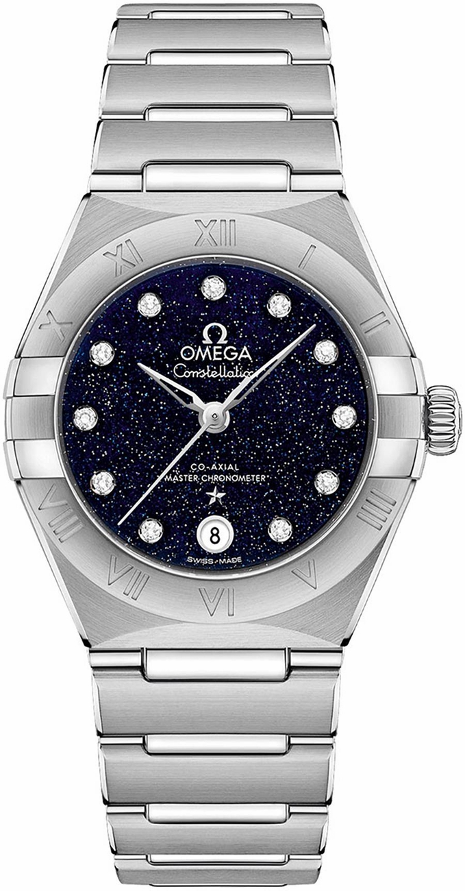Omega Constellation Self winding Automatic Chronometer Blue Ladies Watch 13110292053001 