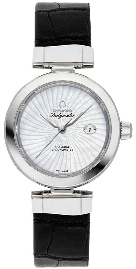 Omega De Ville Self winding Automatic Pearl White Ladies Watch 42530342005001-BLKCD 