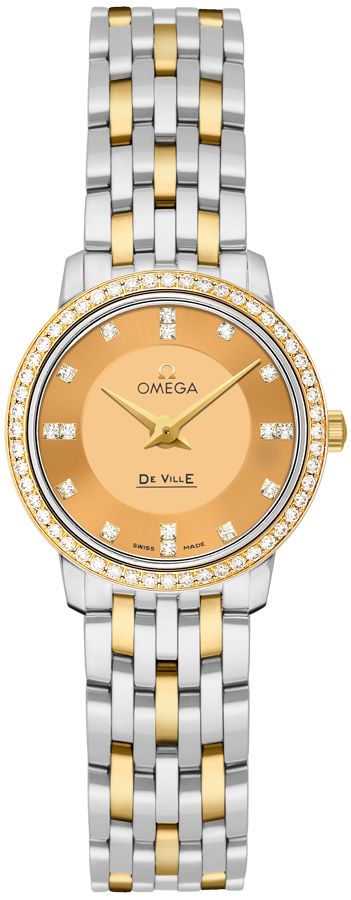 Omega De Ville Battery Operated Quartz Yellow Ladies Watch 41325226058001 