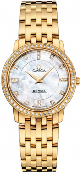 Omega De Ville Pearl White Ladies Watch 41355276055001 