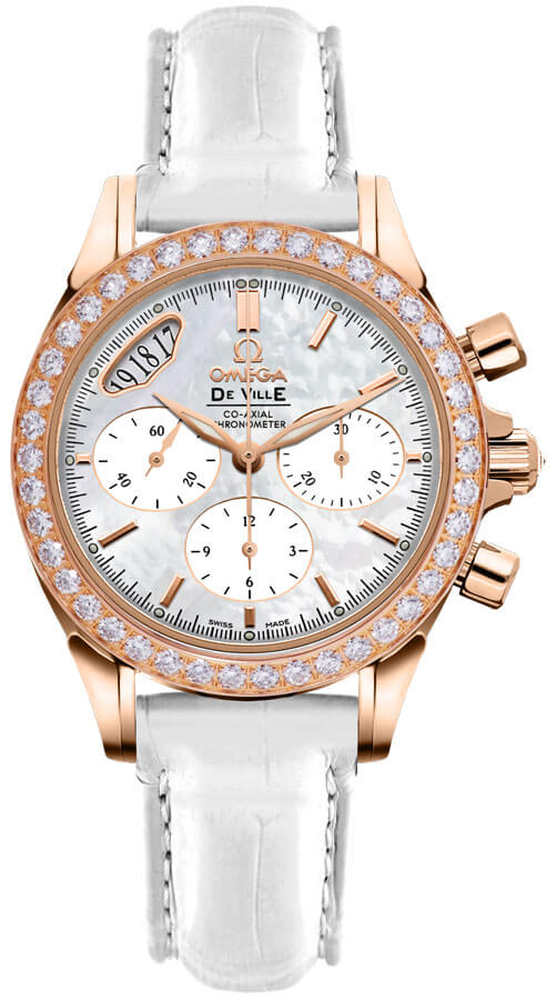Omega De Ville Self winding Automatic Pearl White Ladies Watch 42258355005002 