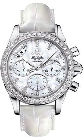 Omega De Ville White Ladies Watch 42258355055002 