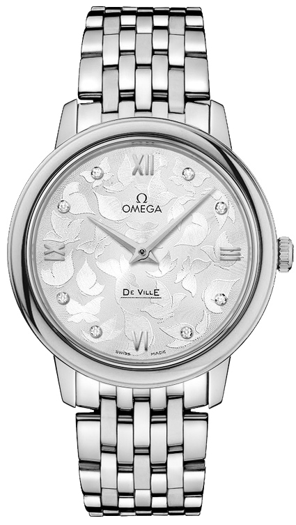 Omega De Ville Battery Operated Quartz Silver Ladies Watch 42410336052001 