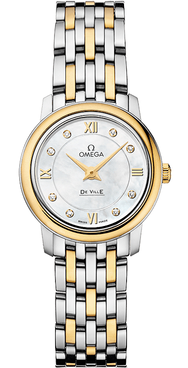 Omega De Ville Pearl White Ladies Watch 42420246055001 