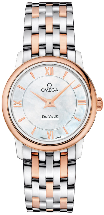 Omega De Ville Battery Operated Quartz White Ladies Watch 42420276005002 