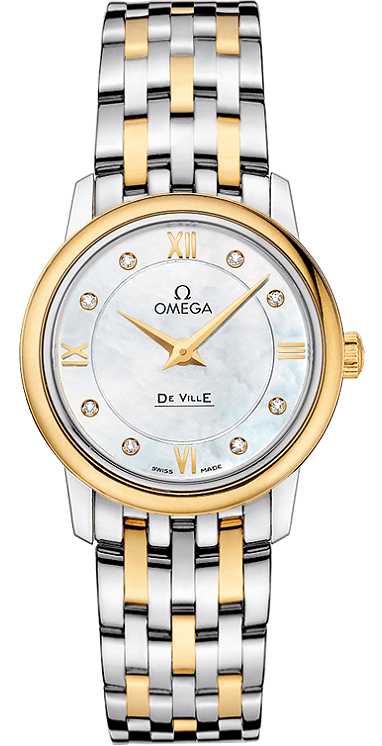 Omega De Ville Pearl White Ladies Watch 42420276055001 