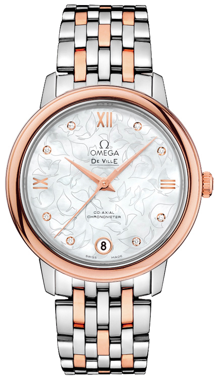 Omega De Ville Pearl White Ladies Watch 42420332055001 