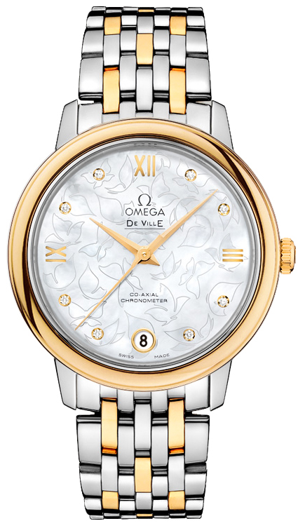 Omega De Ville Pearl White Ladies Watch 42420332055002 