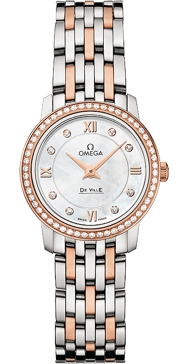 Omega De Ville Pearl White Ladies Watch 42425246055002 