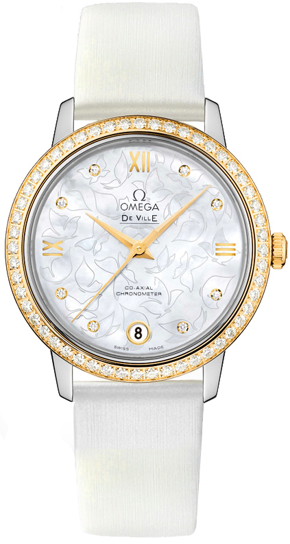 Omega De Ville Self winding Automatic Pearl White Watch 42427332055002 