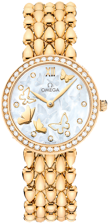 Omega De Ville Pearl White Ladies Watch 42455276055005 