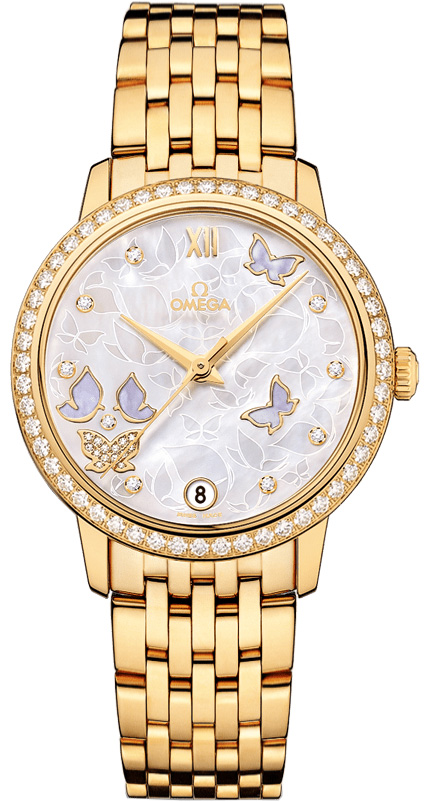 Omega De Ville Pearl White Ladies Watch 42455332055005 