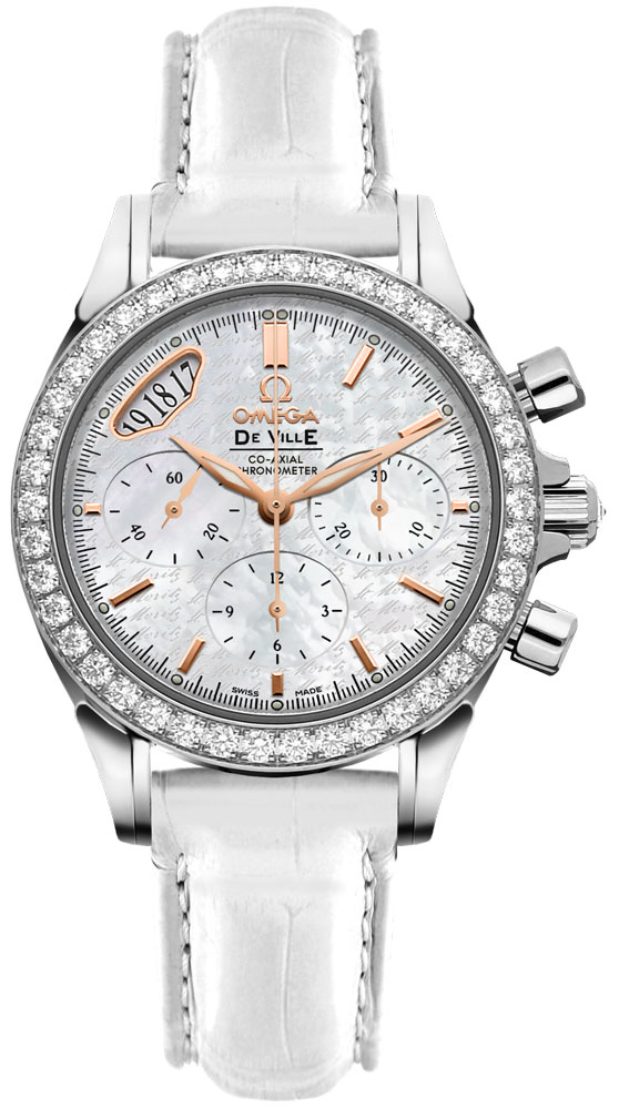 Omega De Ville Self winding Automatic Pearl White Ladies Watch 42218355005001 